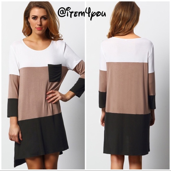Tops - ✨Black cream color block dress/ tunic✨